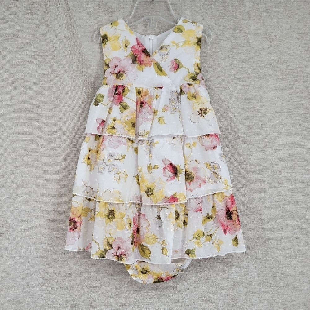 Edgehill Collection Teired Floral Dress & Bloomers Set Girls 24mo Easter Church